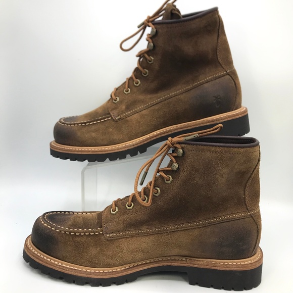 Frye Men's Dakota Mid Lace Waxed Suede Work Boots - Picture 3 of 7